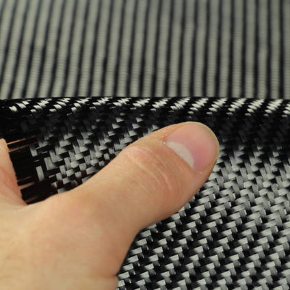 210g 2x2 Twill 3k Carbon FibreÂ Cloth In Hand Closeup