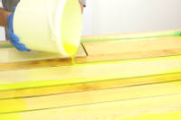 Preparing and pouring the resin