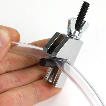 Resin Infusion Line Clamp Clamped to a 6mm ID PVC Hose