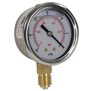 Glycerine-Filled Vacuum Gauge, 50mm, 1/4" BSP Thumbnail