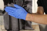 Stick carbon fabric onto basecoat